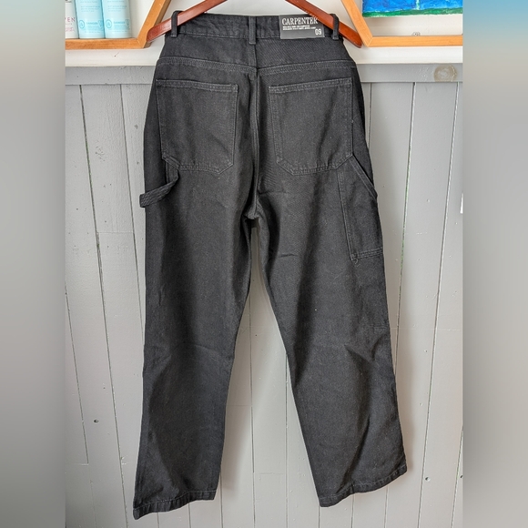 High rise wide leg carpenter black jeans size 9 - Picture 5 of 8